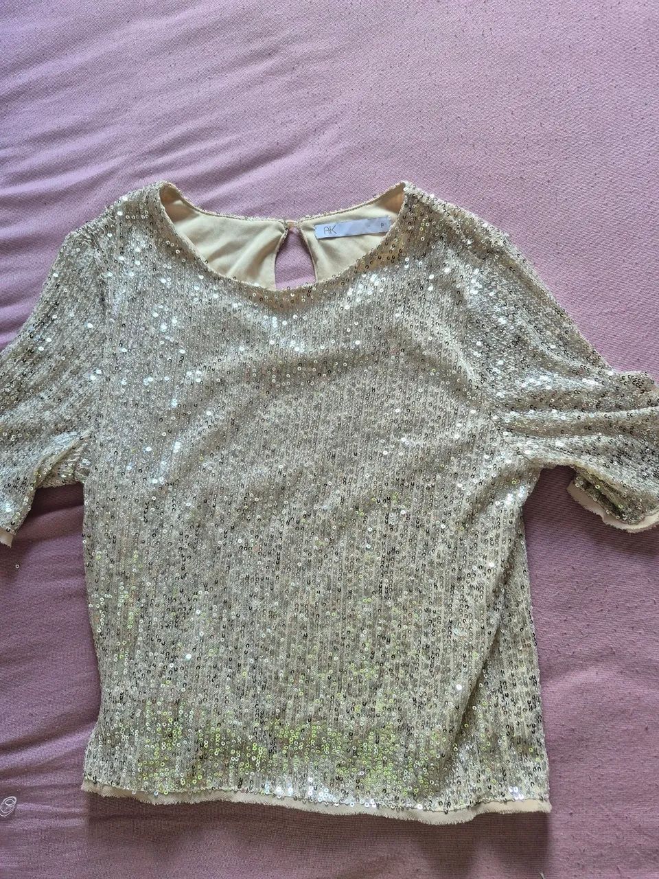 Blusa dourada paetê - Foto 5