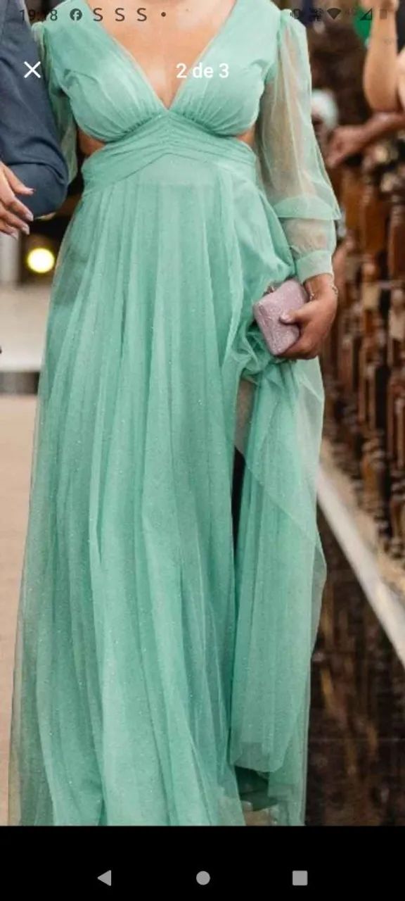 Vestido de festa verde Menta  - Foto 2