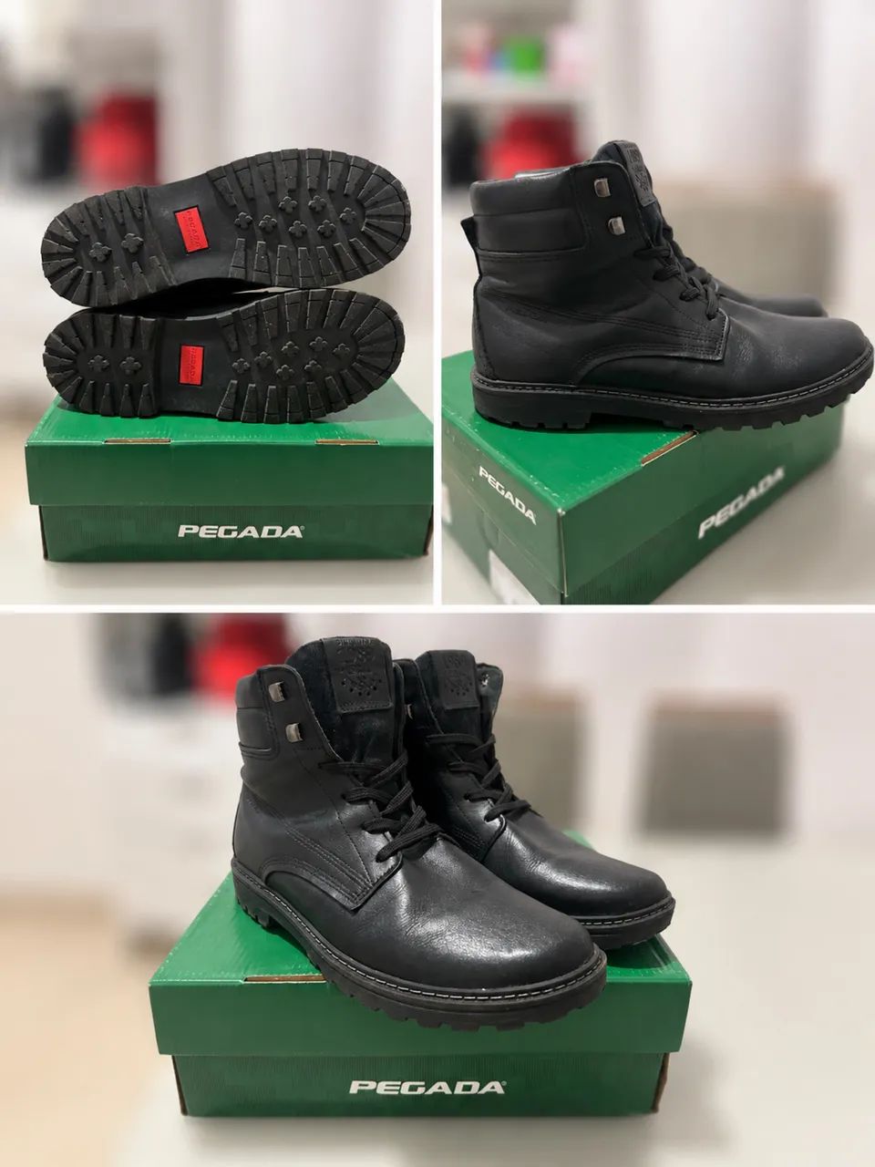 Bota Pegada de Couro legítimo 