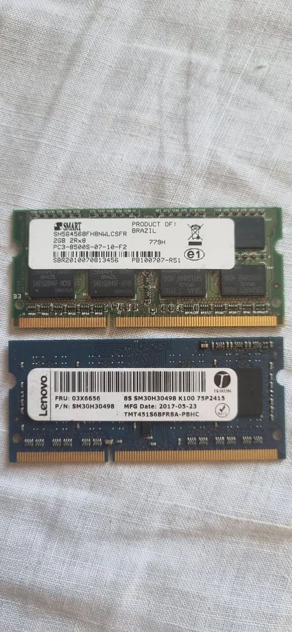 Memória ram DDR3 para notebook 