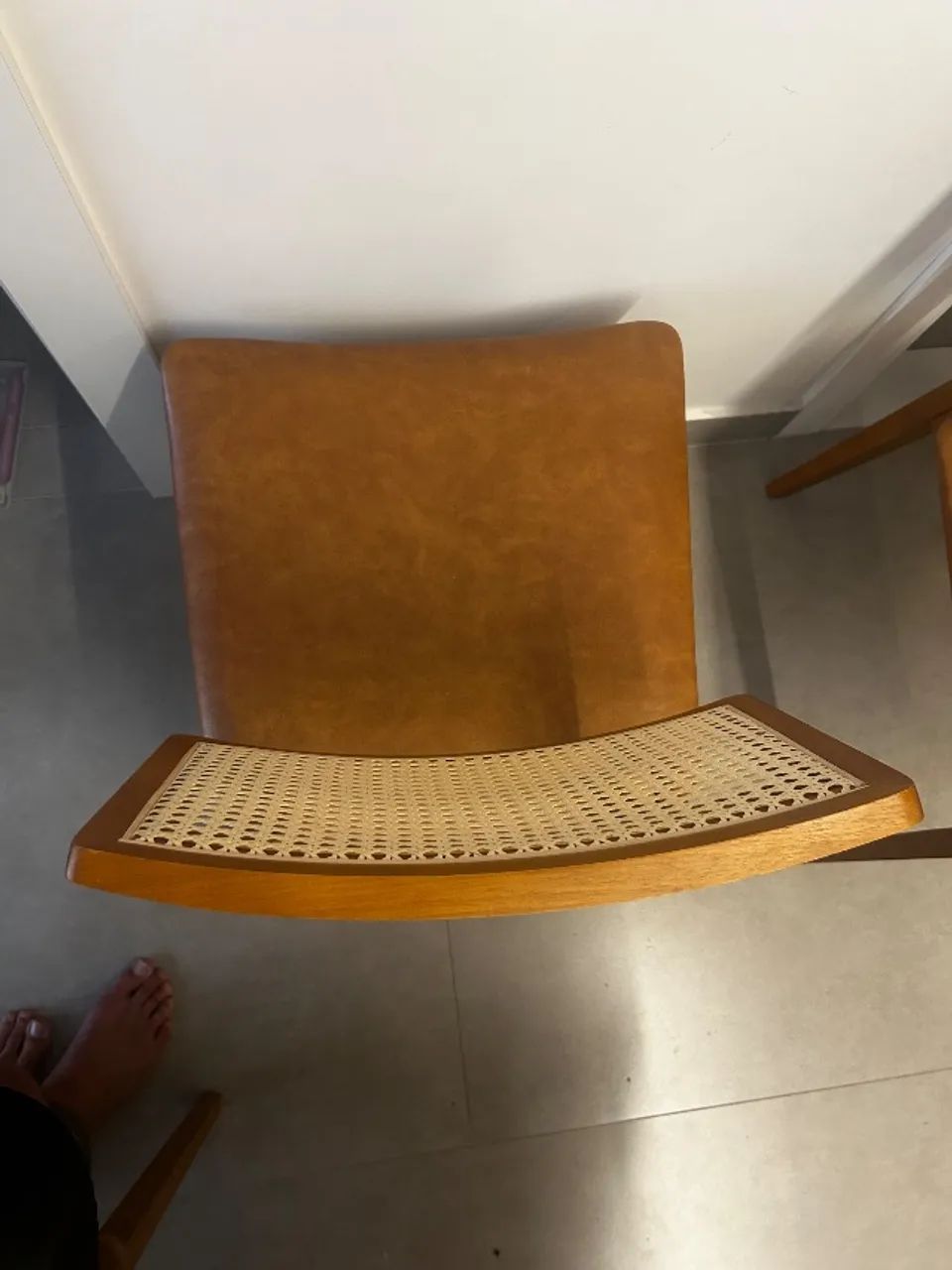 Conjunto de 3 Cadeiras em Couro Caramelo - Foto 2