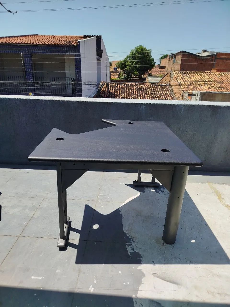 Mesa de escritório reforçada preto fosco - Foto 4