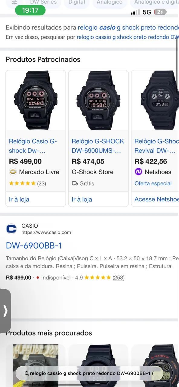 Relógio CÁSSIO G- SHOCK preto  - Foto 3