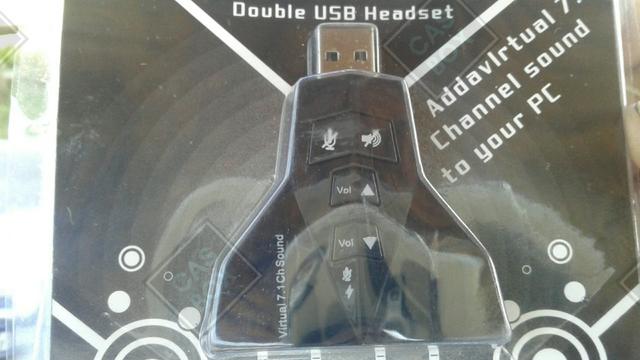 Placa De Som Usb Adaptador Áudio 7.1 C/ P2 Notebook Pc - Foto 4