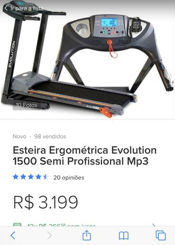 Esteira Ergometrica Evolution 1500 semi profissional com mp3 - Foto 5