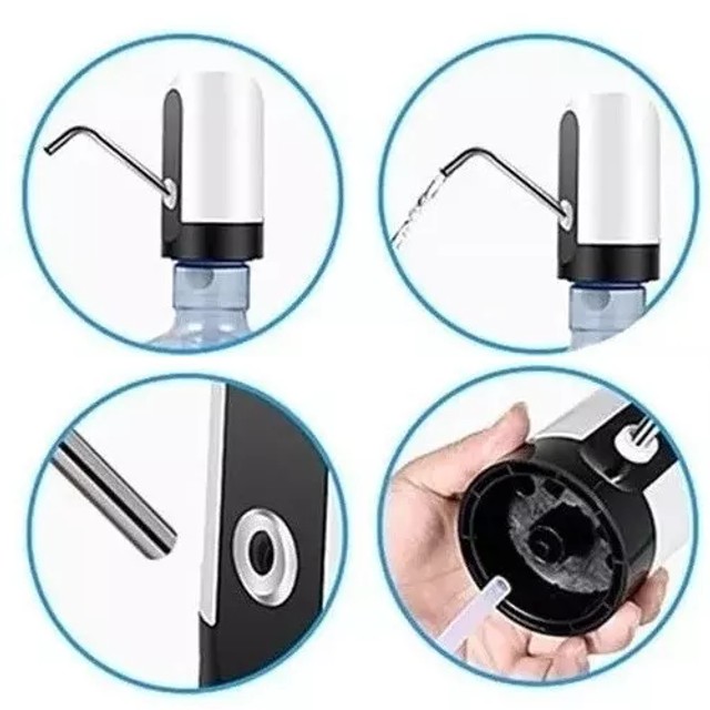 Bomba Elétrica Para Galão de Água Bebedouro Recarregável Usb - 654 - Foto 5