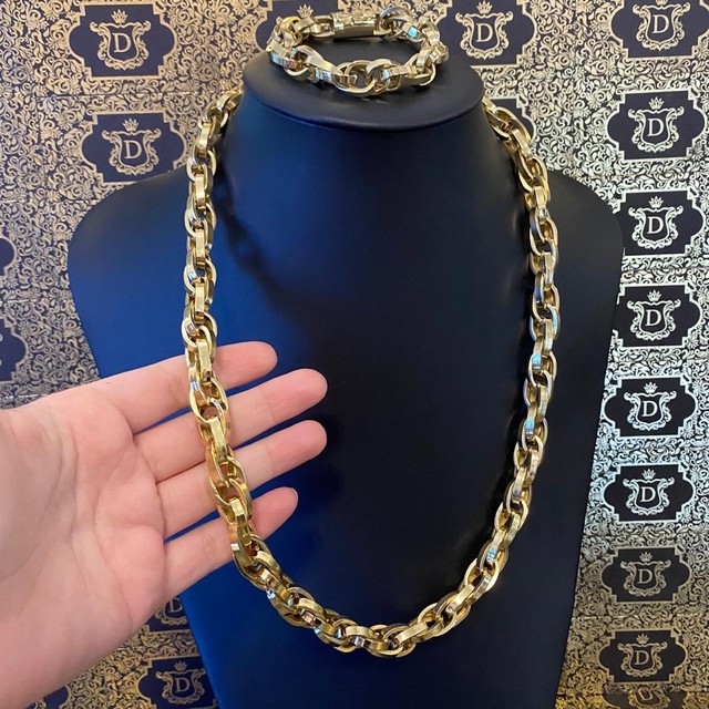 Conjunto em ouro 18 k 80 gramas - Foto 2
