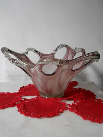 Centro de mesa/vaso de cristal Murano (no estado) - Foto 6