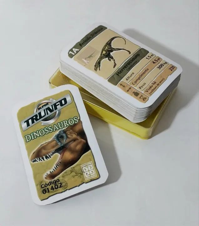 "SUPER TRUNFO"  Jogo de cartas  GROW.   titulo -DINOSSAUROS  Código 01402   - Foto 2