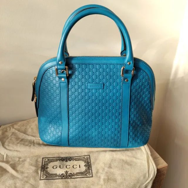 bolsa gucci microguccissima turquesa luxo