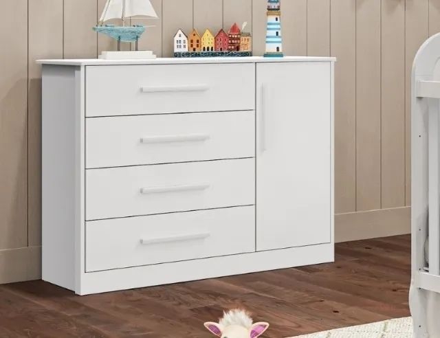 Comoda Charlo Liso, 100% MDF - Peroba