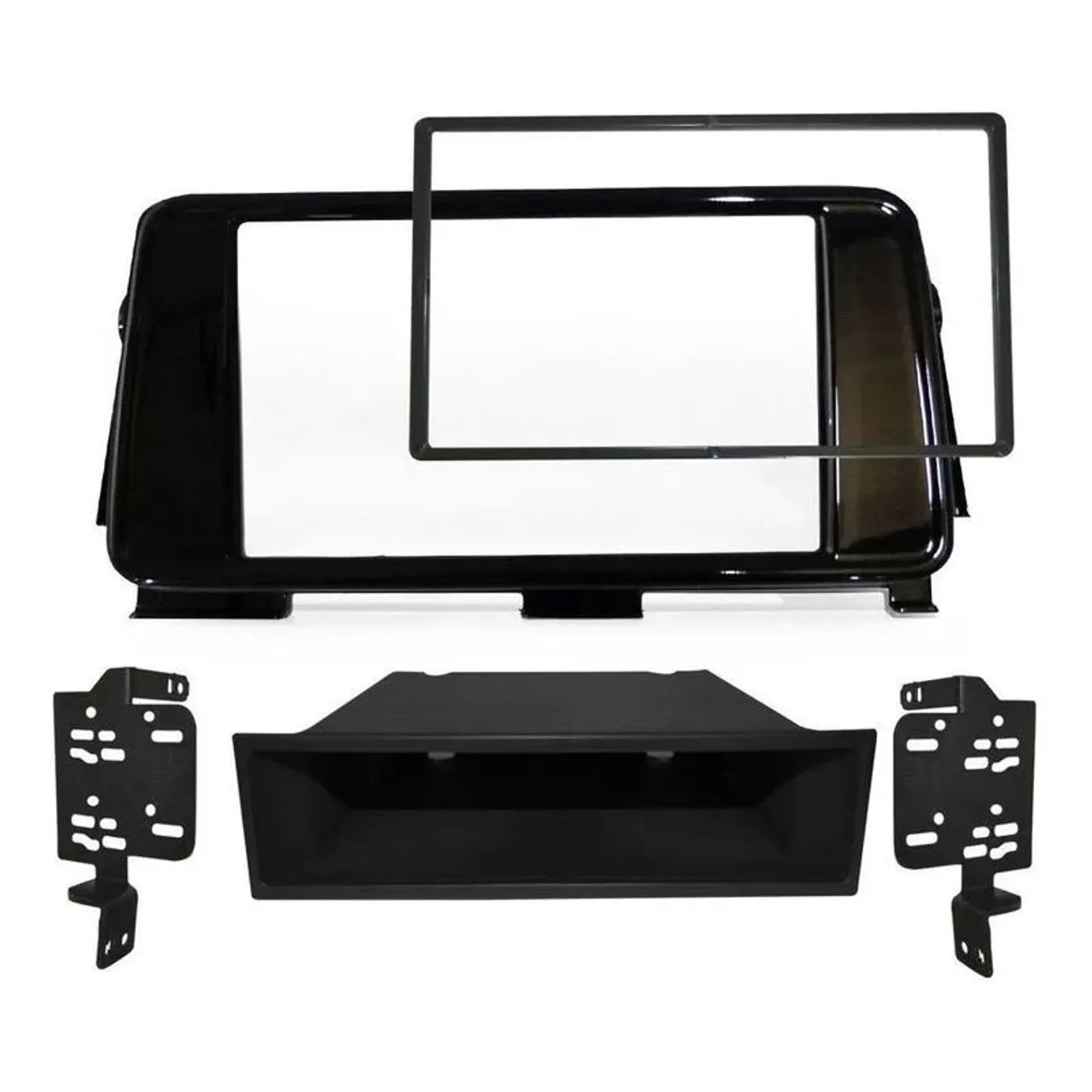 Moldura som / DVD 1 e 2 din. Kit completo. Nissan Kicks 17/21.