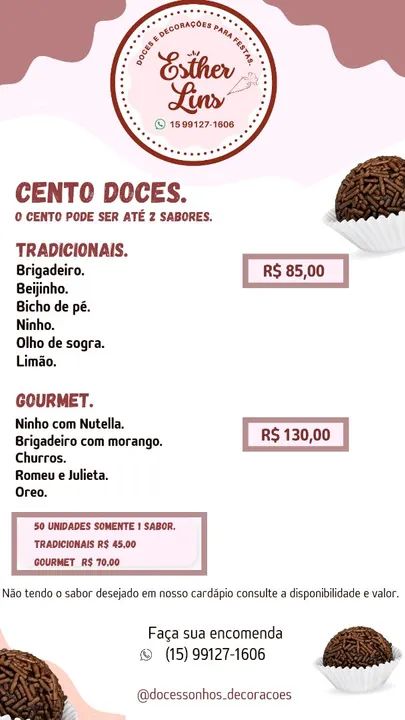 Doces para festas - Tradicionais e Gourmet