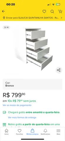 Gaveteiro  4 gavetas 