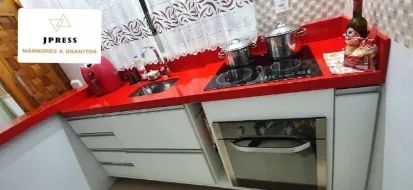 Cozinha Planejada/Lavatório - Mármore Vermelho Estellar (Linha Quartzo) - Foto 2