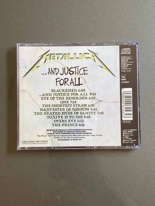 Cd Metallica And Justice For All japonês  - Foto 2