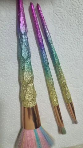 Pinceis de maquiagem kit com 3 - Foto 2