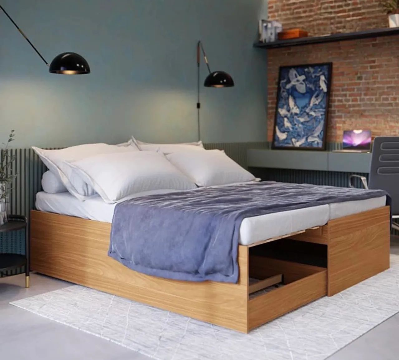 Bicama Matrix- Cama 3 em 1- Solteiro, Solteiro com Auxiliar e Casal  - Foto 3