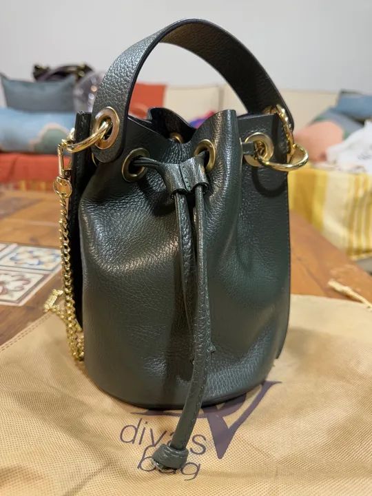 Bolsa de Ombro Verde italiana - Couro - NOVA - Foto 2