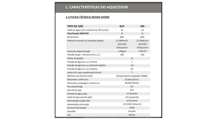 AQUECEDOR DE ÁGUA À GÁS KOMECO REF. KO-16D - HOME GLP - 16 LITROS DIGITAL. - Foto 4