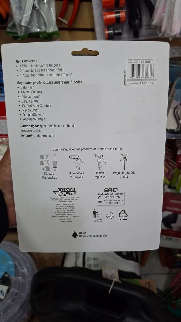 Kit para Mangueira com Hidropistola 8 Funções - Foto 2
