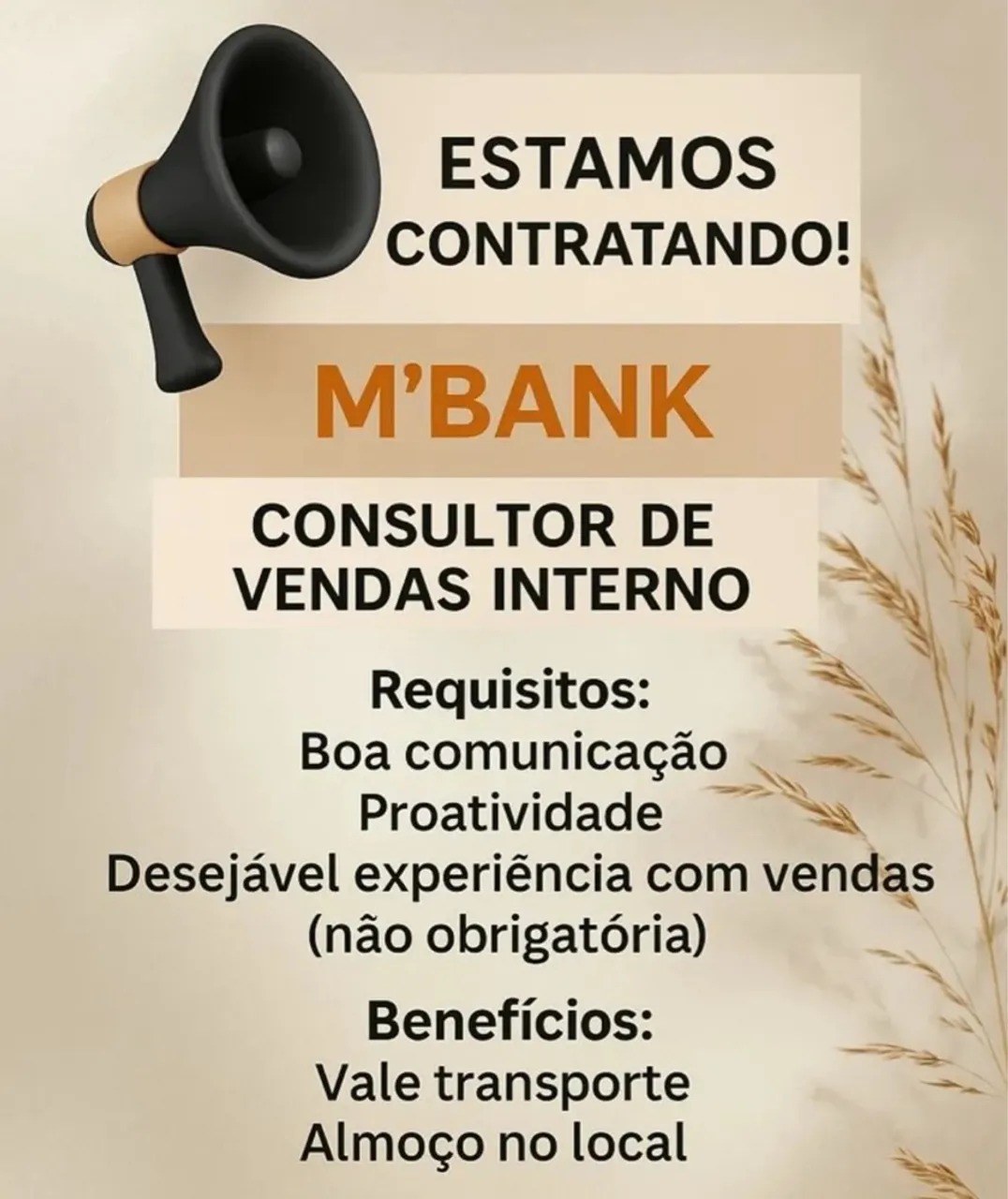Consultor de vendas (há vagas )