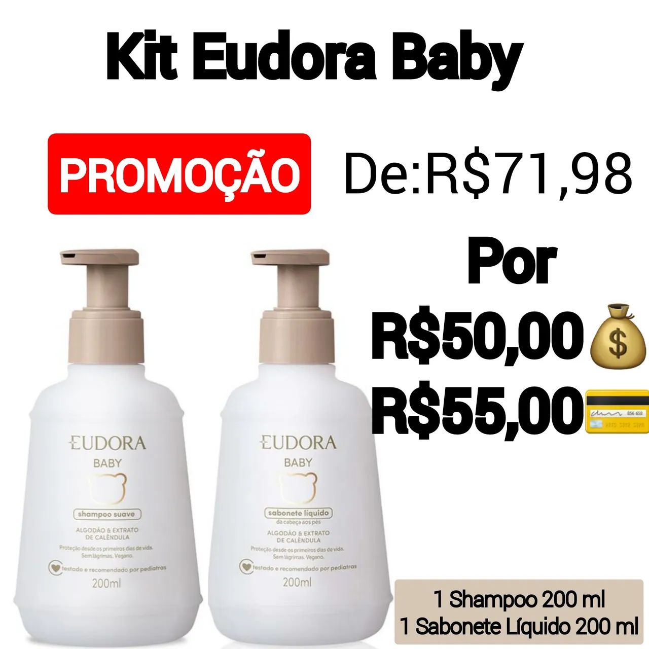 Shampoo+Sabonete Líquido Kit Baby-Eudora