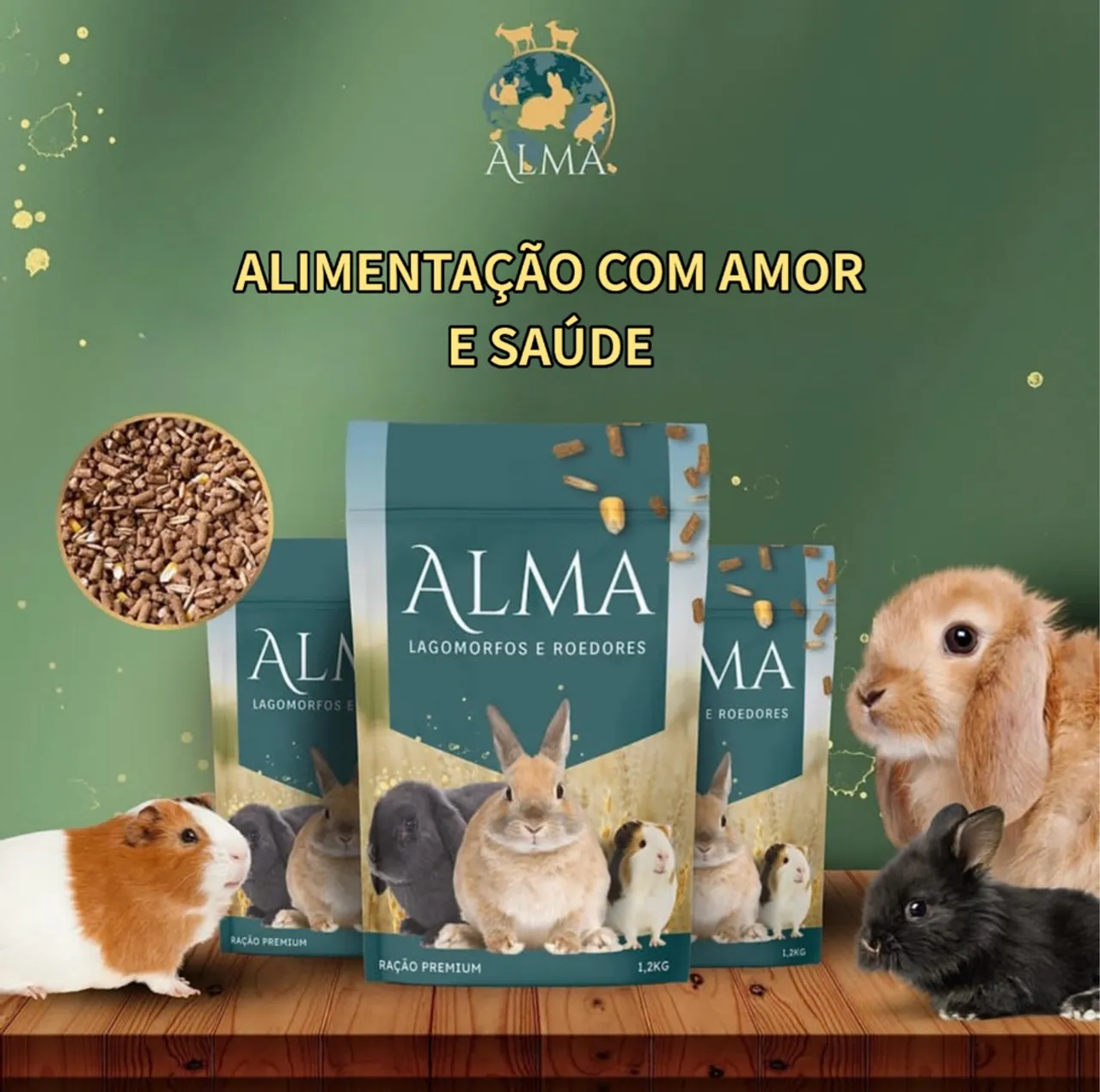 Ração Premium para Coelhos e Roedores Alma