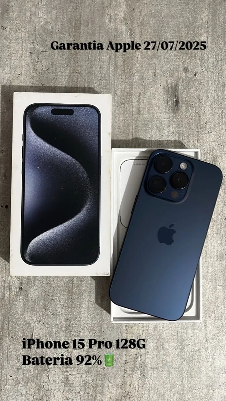 iPhone 15 Pro 128g 92% Seminovo 