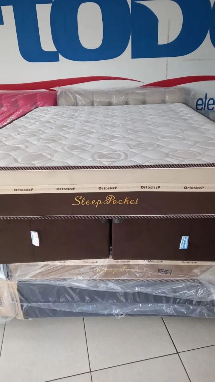  Queen box e colchão mais pezinhos frete grátis 