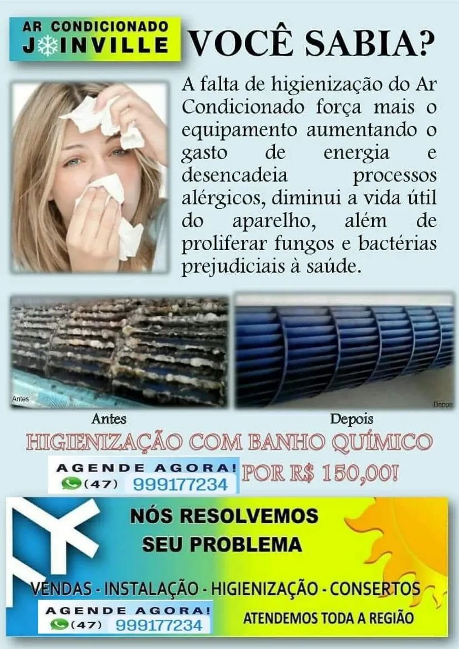 Promoção de higienização de ar condicionado 