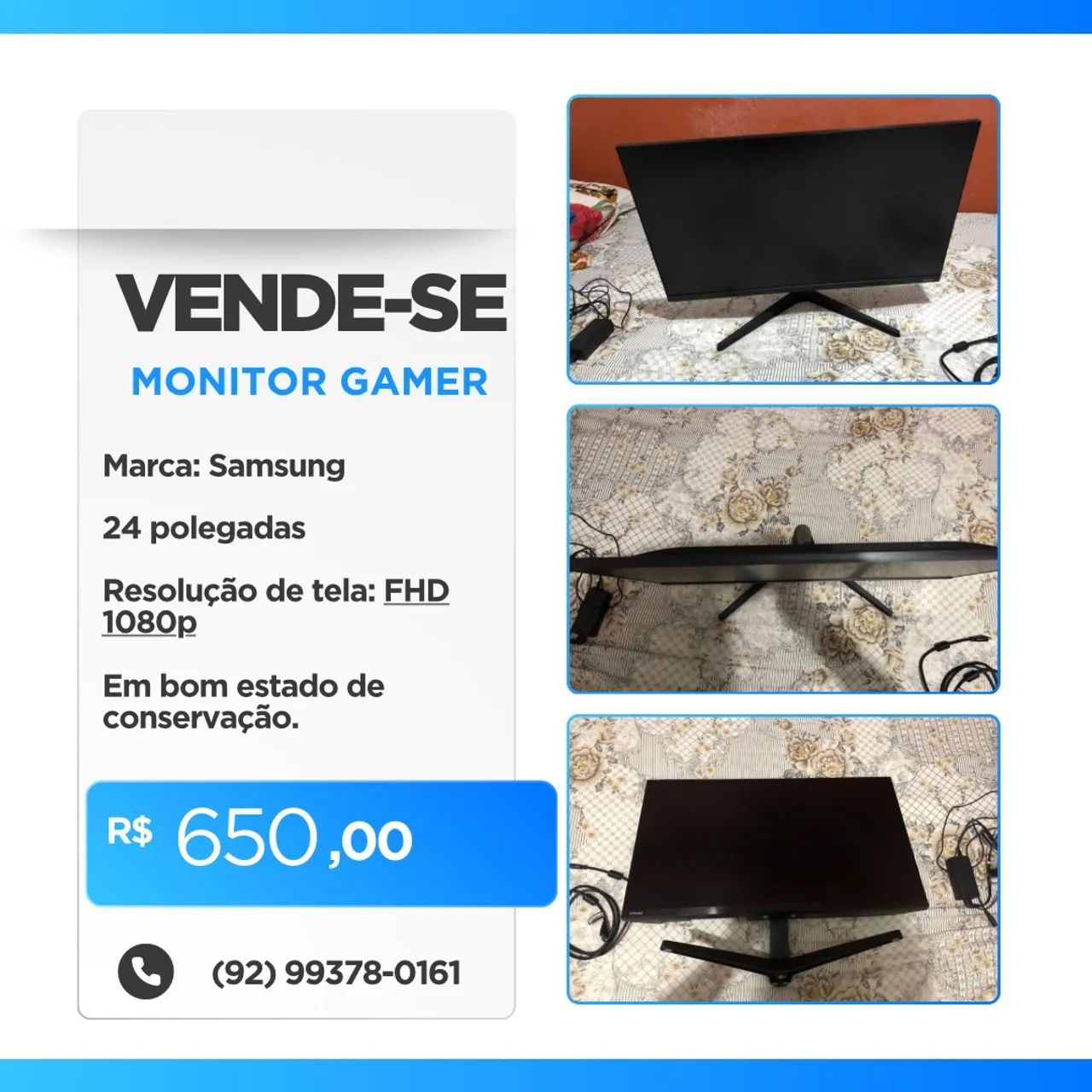 Monitor Gamer Samsung 24 Polegadas FHD 1080p