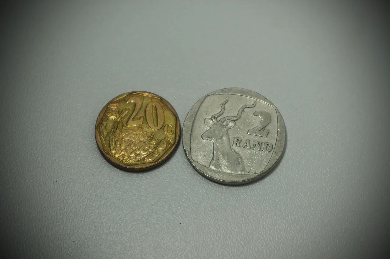 Moedas da África do Sul - 20 Cents + 2 Rand