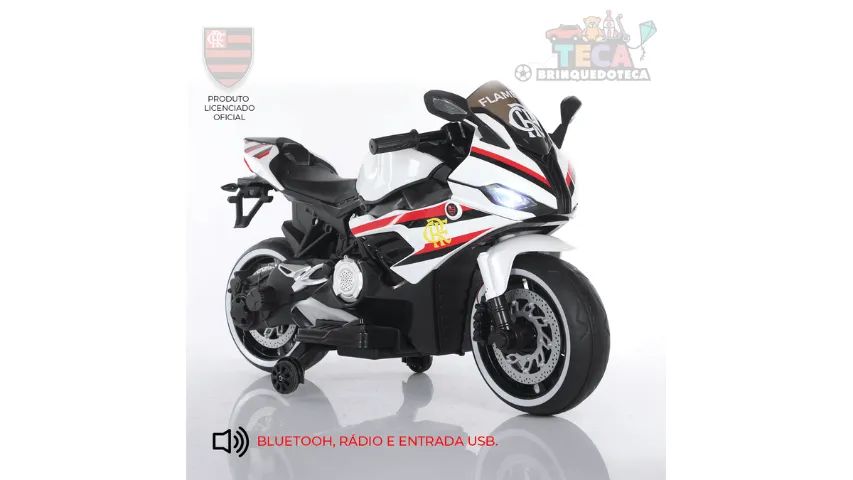  Moto Elétrica Infantil Flamengo - Oficial (ed Limitada)- para 2 a 8 anos  - Foto 5