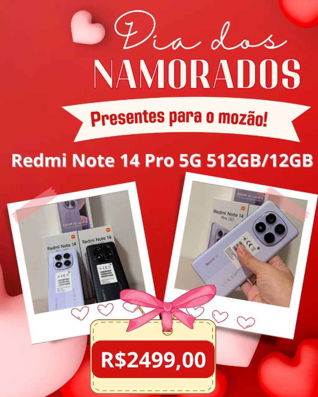 Note 14 Pro NFC (5G) 512+12 Novo Entrega Gratis Fone Capa Pelicula Promoçao Semana Amor