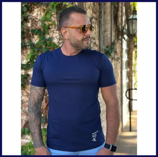 CAMISETA MALHA PIMA - AZUL MARINHO P
