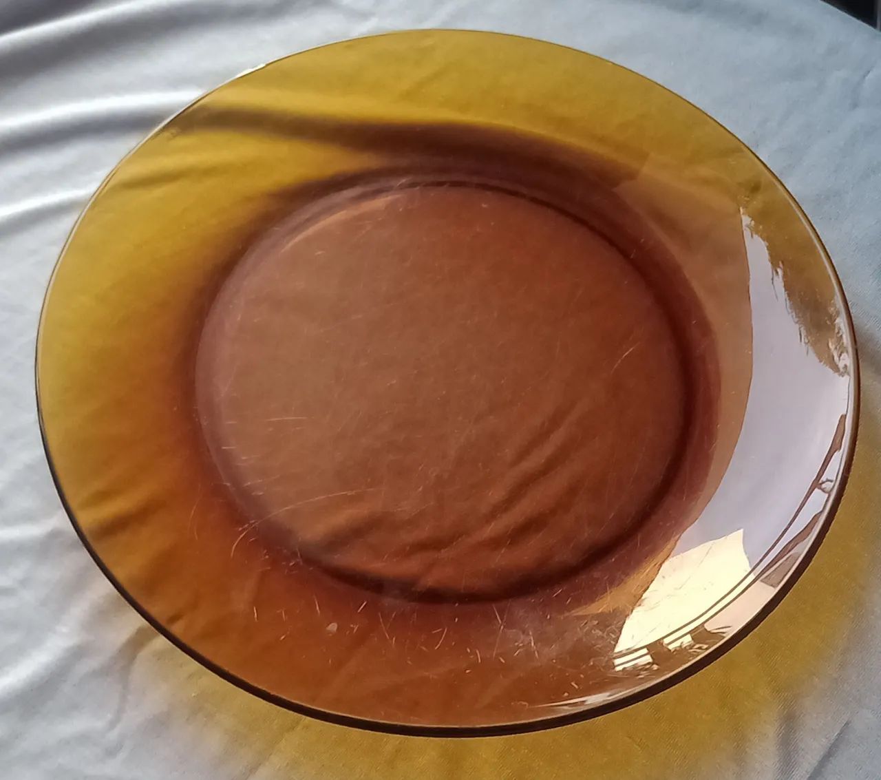 Conjunto de Prato e xícara de vidro âmbar vintage. Kit pratos de vidro64728430580482122