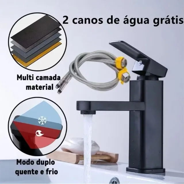 Torneira banheiro lavabo luxo inox Torneira de Lavabo / Banheiro Black Preta Luxo Metal Mo
