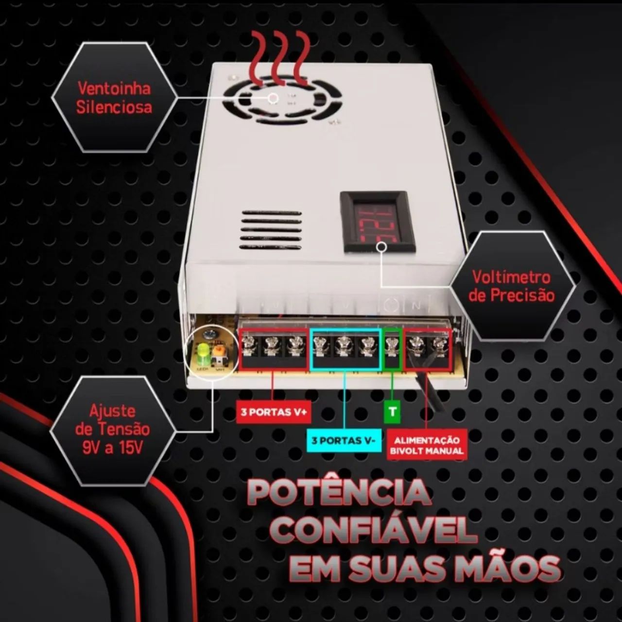 Fonte chaveada 50 e 120 Amperes - Bivolt - Foto 4