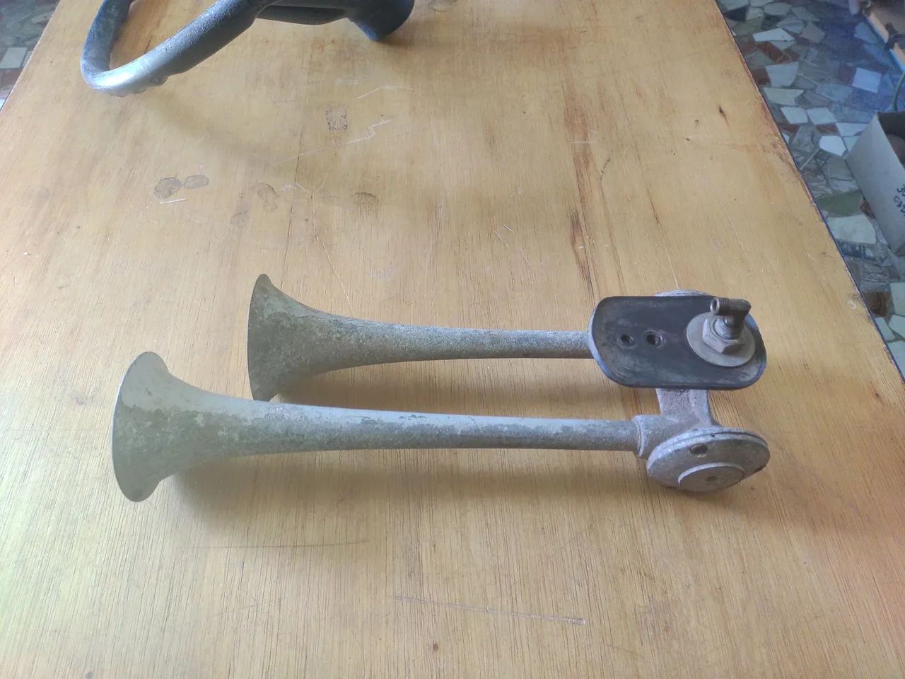 Buzina antiga a ar completa raridade  - Foto 5