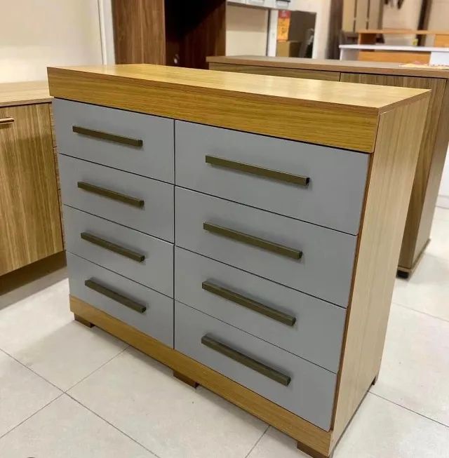 Cômoda Nalu 100% MDF com 8 Gavetas Larg. 1.11m-Produto Novo Entrega Rápida - Foto 2