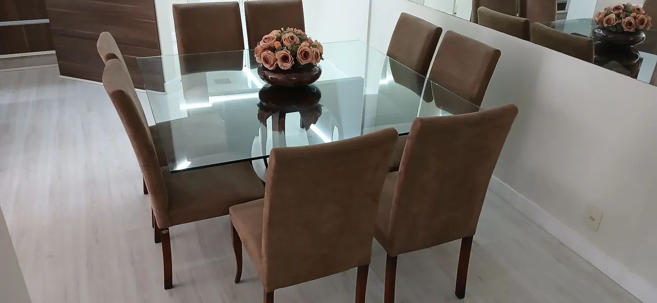 Mesa vidro + 8 cadeiras, marca Sierra - Foto 3