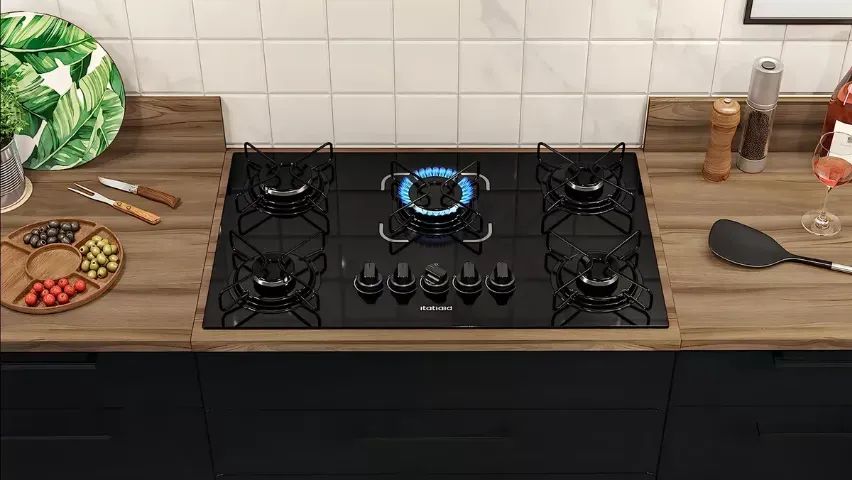 Itatiaia Essencial 5-Burner Cooktop, Black