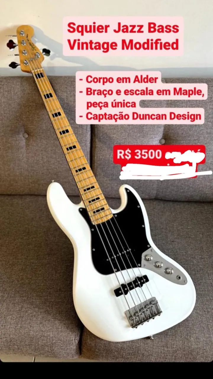 ベース Squier VintageModified JazzBass Fretless Squier Vintage Modified Series Fretless Jazz Bass | Chicago