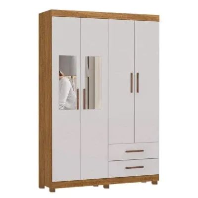 Guarda-Roupa 4 Portas com Espelho e 2 Gavetas rf442 - Foto 2