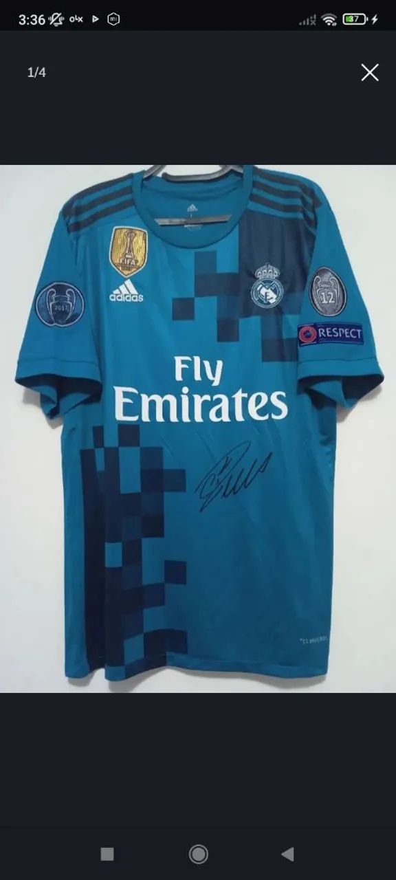 Camisa Real Madrid 17 / 18 #7 Ronaldo Gol Supercopa Espanha Autografada Certificada - Foto 4