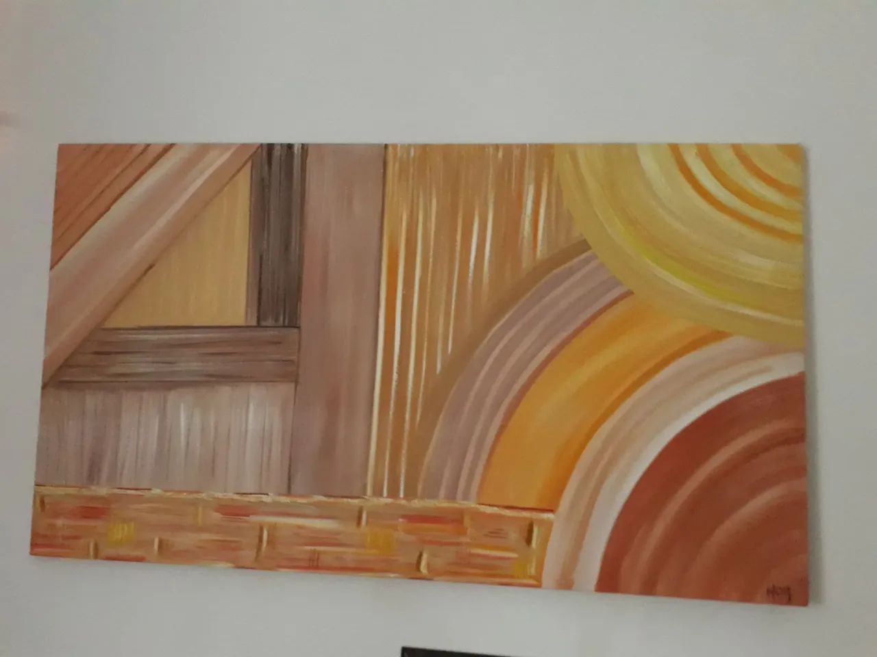 Quadro abstrato em cores quentes