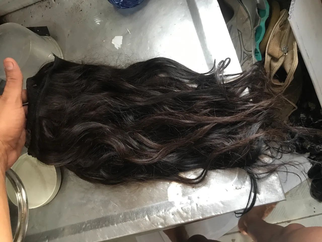 8 telas mega hair humano 