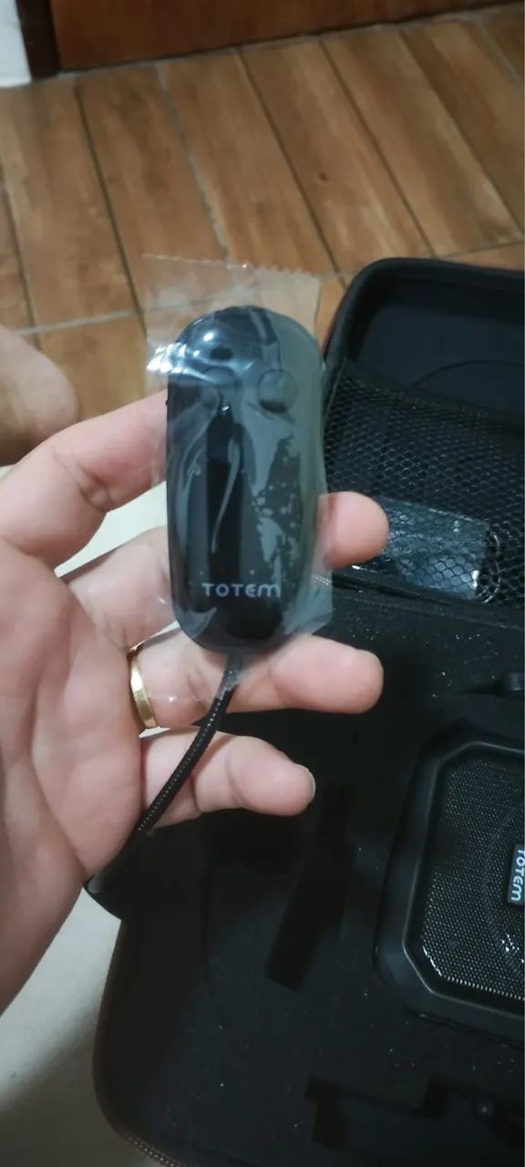 Mini amplificador totem AX completo com microfone - Foto 4