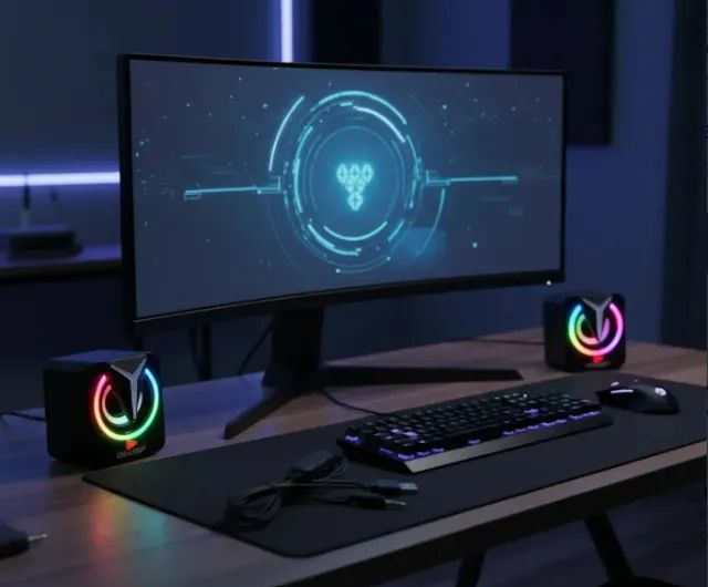 Caixinha de som LED PC notebook TV nova, lacrada! - Foto 3